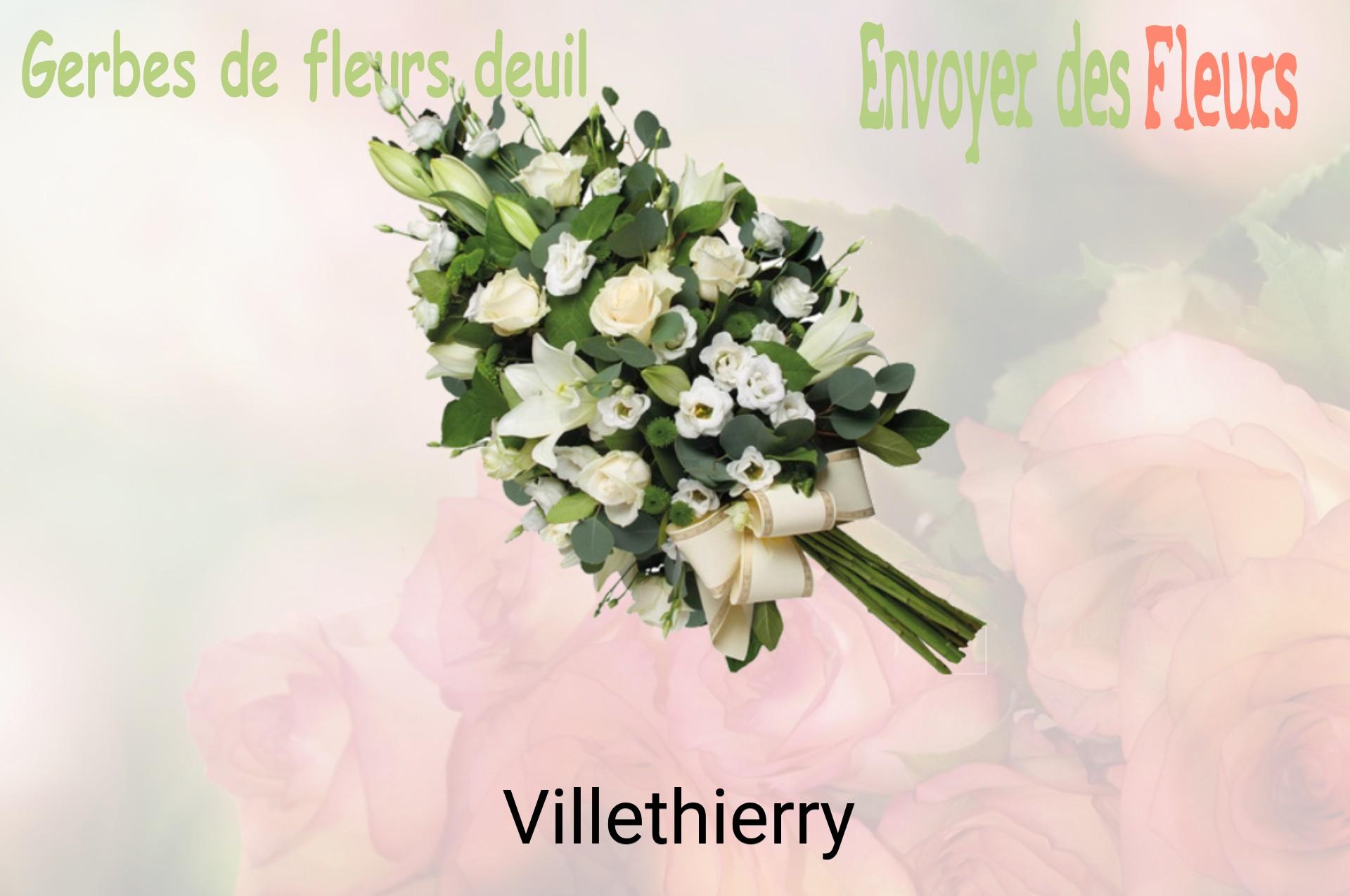 Gerbe de fleurs de deuil livrée à Villethierry